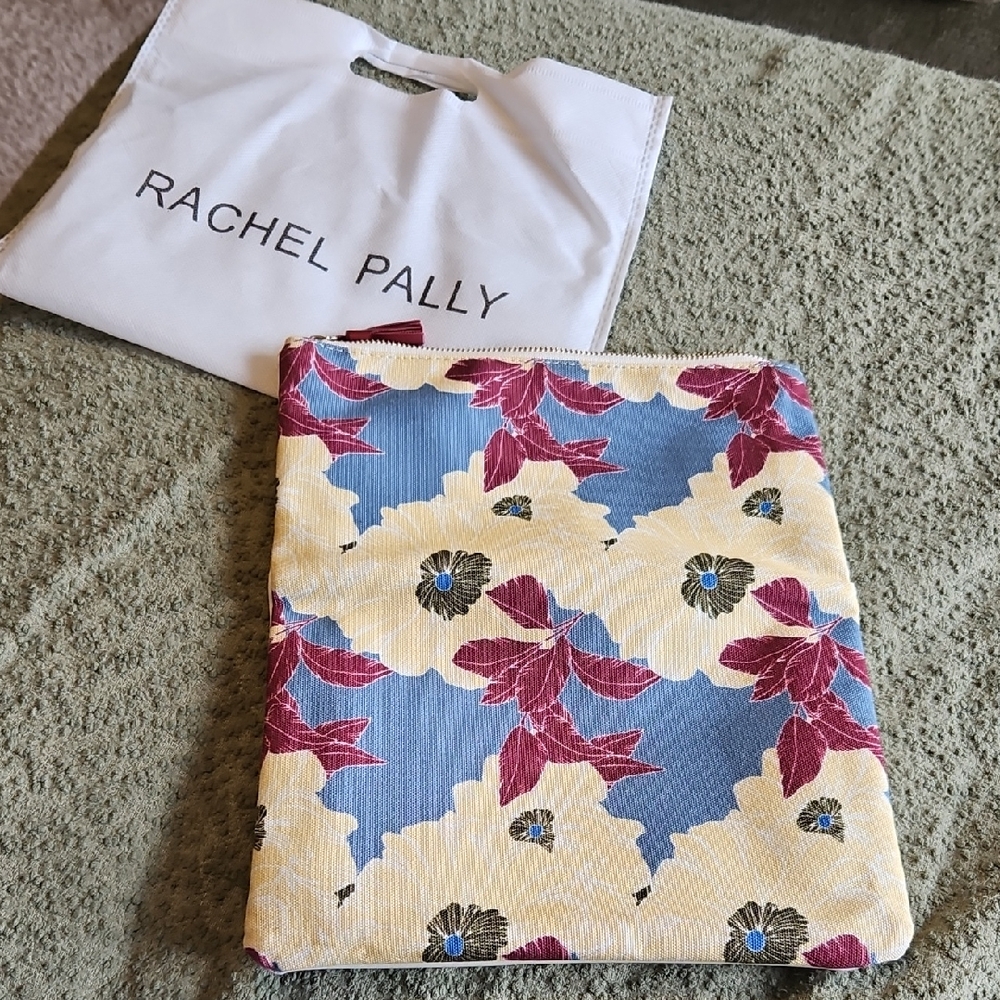 Rachel Pally Blue and Cream Floral Pouch